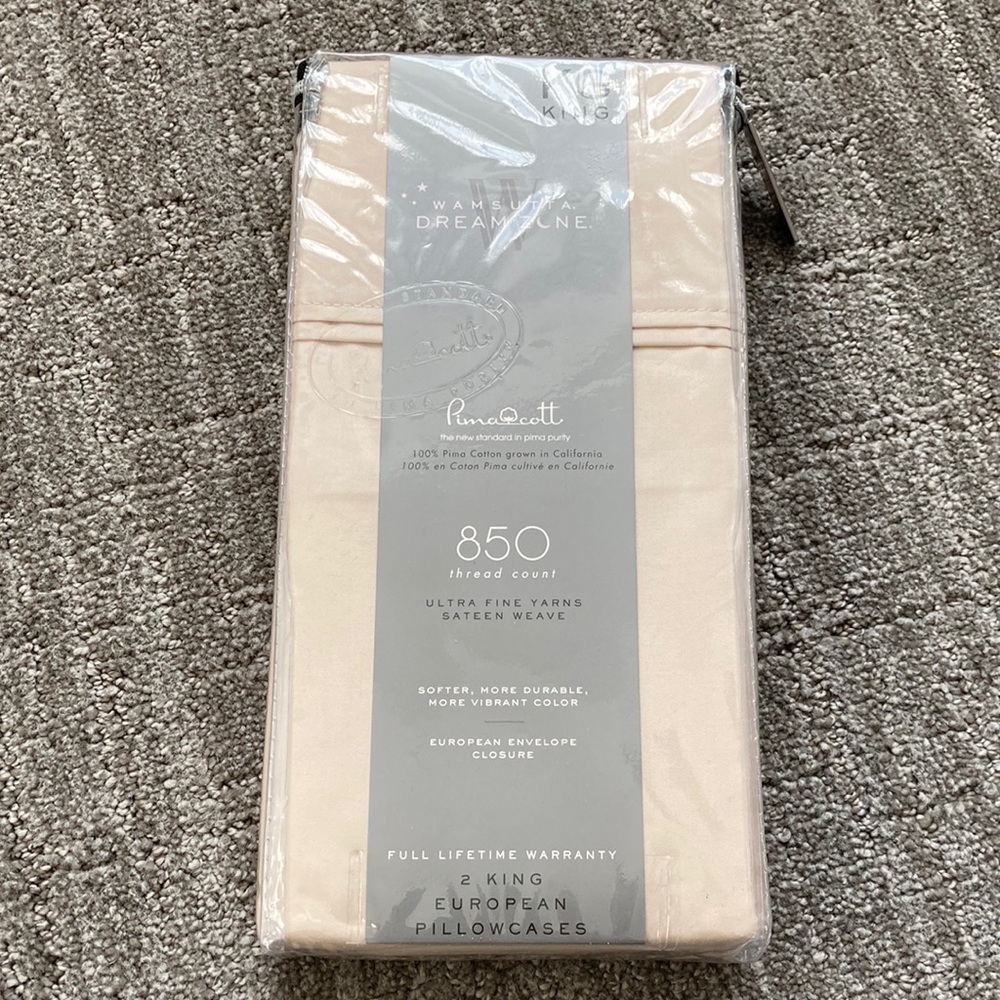 Wamsutta 2 King Pillowcases - Solid Clay